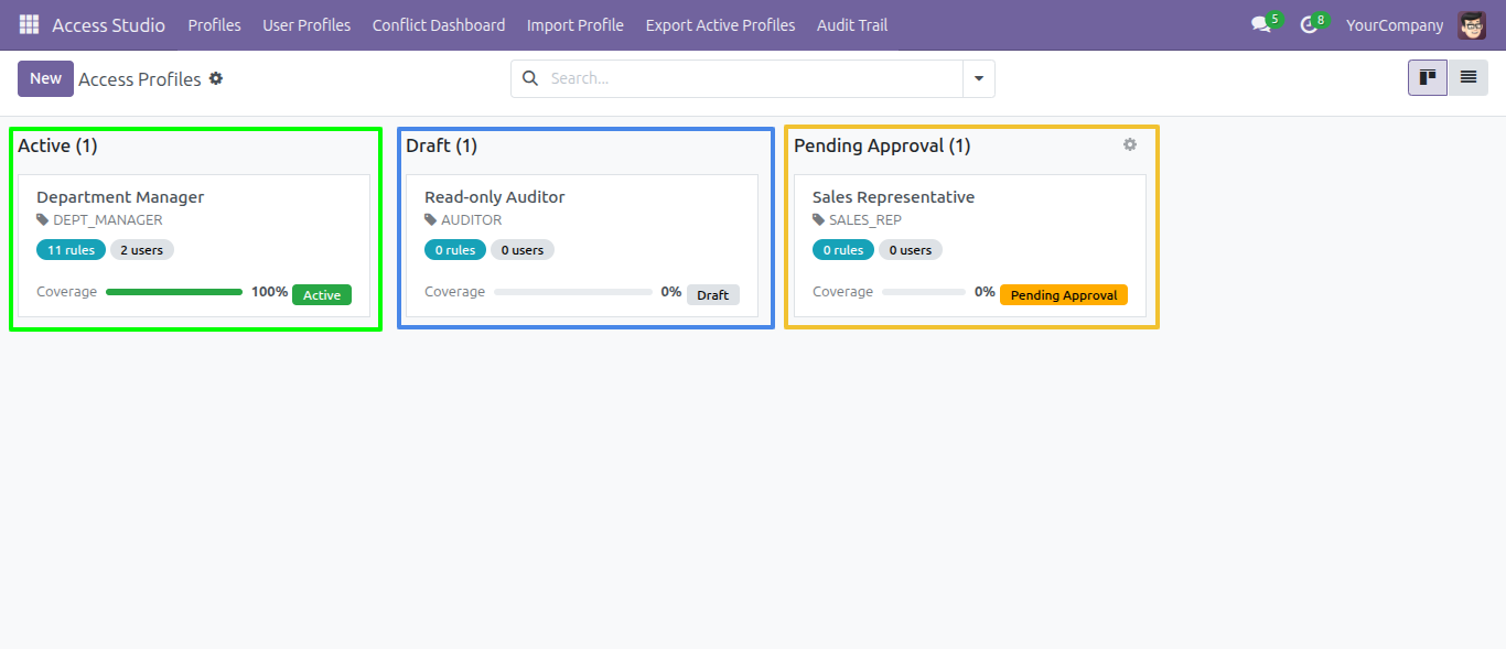 Access Studio Dashboard