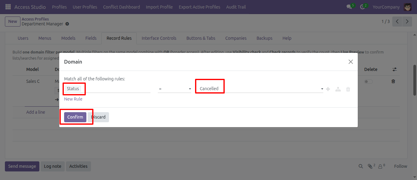 Domain Rule Configuration