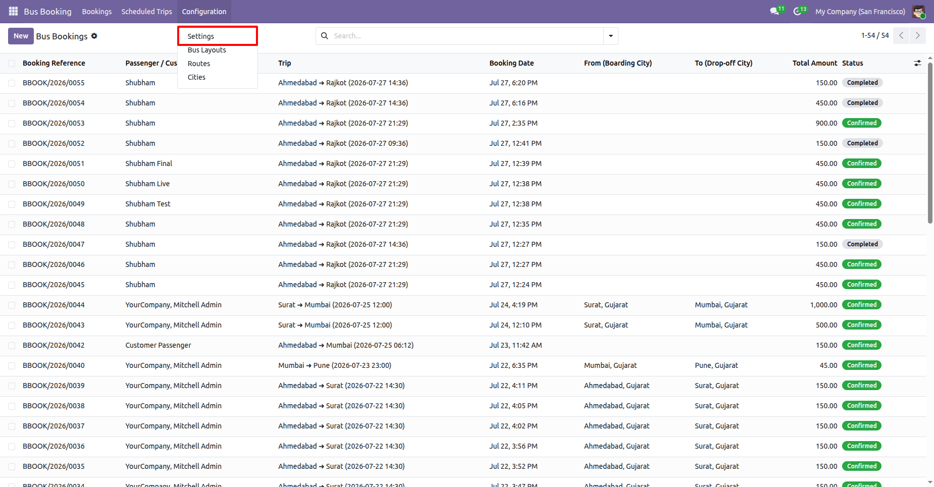 Odoo Backend and POS Booking Desk Flow