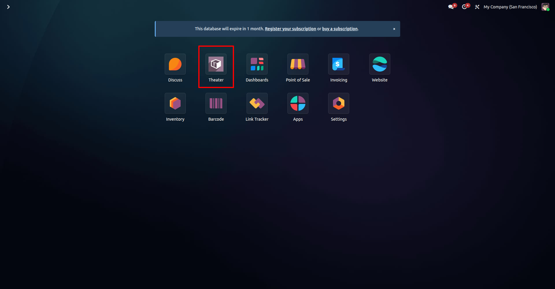 Odoo Backend Hall Layout